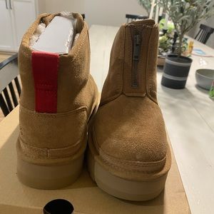 Ugg Neumel Platform Zip Suede Booties Chestnut